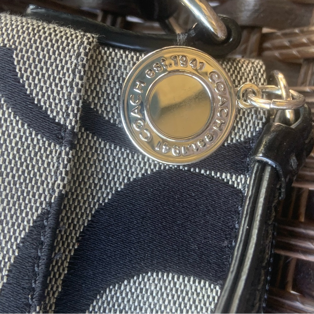 Coach Crossbody Canvas & Patent Leather Bag Purse - Picture 12 of 14